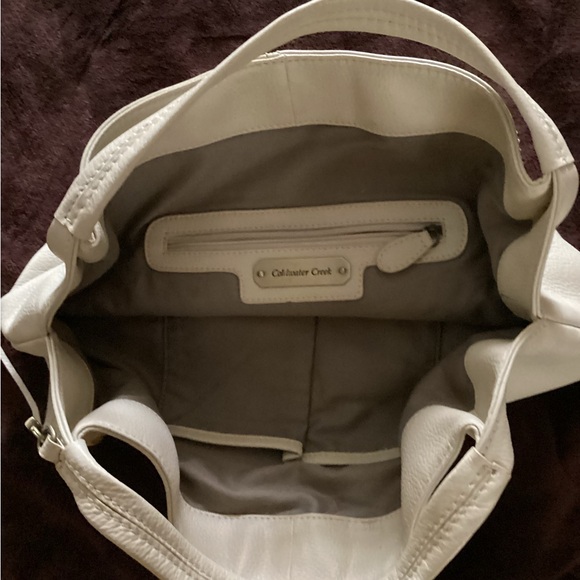 Cold water Creek Cream Leather Handbag - Picture 3 of 8